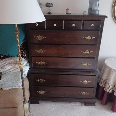 Mahogany chest on chest