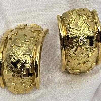 Tiffany & Co 18K Dancing "T" Vintage Earrings
