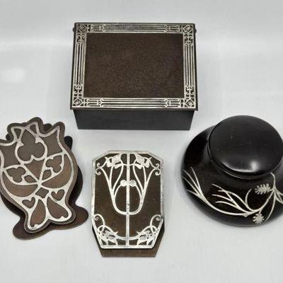 Heintz Metal Arts & Crafts Sterling Overlay Bronze