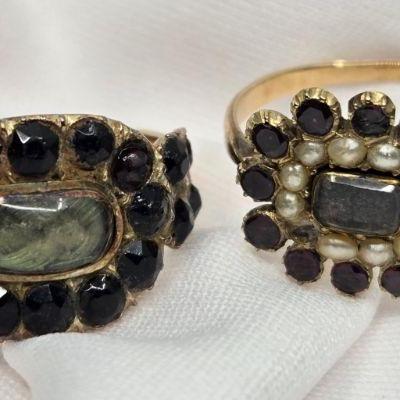 Antique Gold Victorian Memorial Hair Jewelry