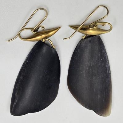 Gabriella Kiss 18K Gold & Horn Butterfly Earrings