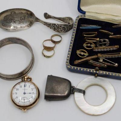 Sterling Silver Rattle, Gold Baby Rings, Watch