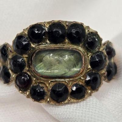 Antique Gold Victorian Memorial Hair Jewelry
