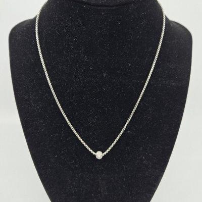 David Yurman 18K White Gold Diamond Necklace