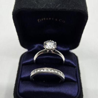 Tiffany & Co Platinum Diamond Ring & Band