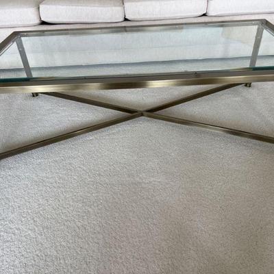 Glass & Bronzed Metal Coffee Table