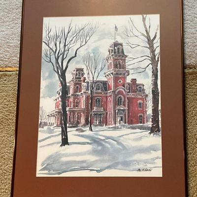 Paul Norton Watercolor Lithograph "Terrace Hill"