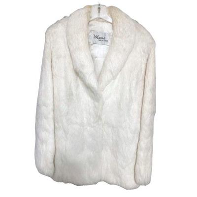 Vintage White Rabbit Fur Jacket - Size L