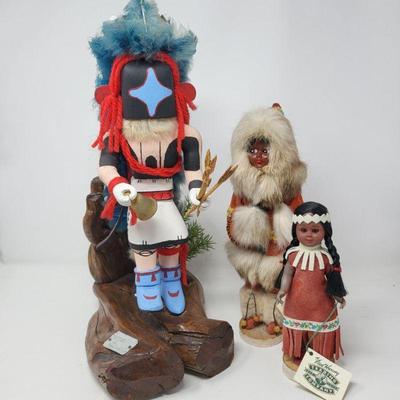 Sleepy Eye Eskimo Doll & Morning Star Carving