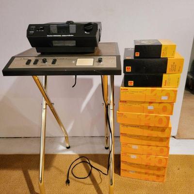 Kodak Projector, Compco Projector Table & Slide Carousels
