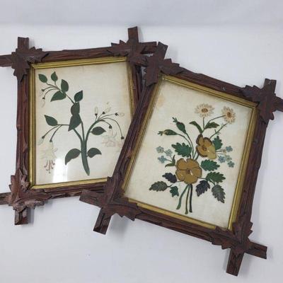 Vintage Adirondack Wood Leafed Frames
