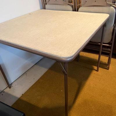 Mid Century Samsonite Card Table & Four Folding Chairs