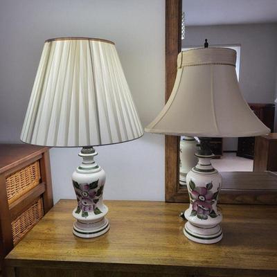 Pair Of Vintage Porcelain Lamps