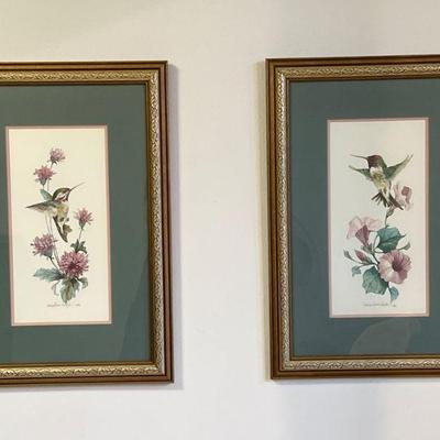 Two Carolyn Shores Wright Bird Prints 1992