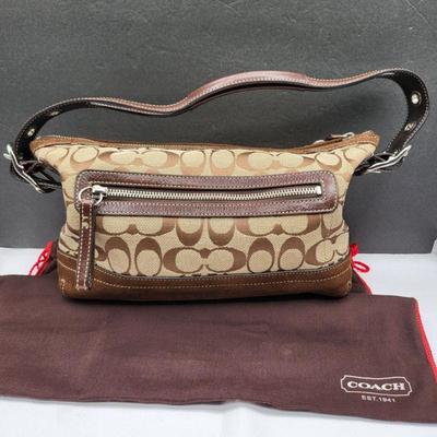 Coach Shoulder Bag with Outside Zipper Pocket