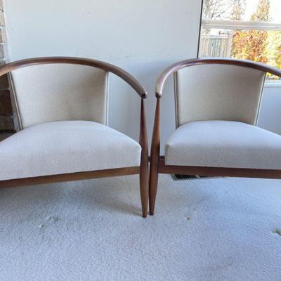 Pair MCM Horseshoe Chairs