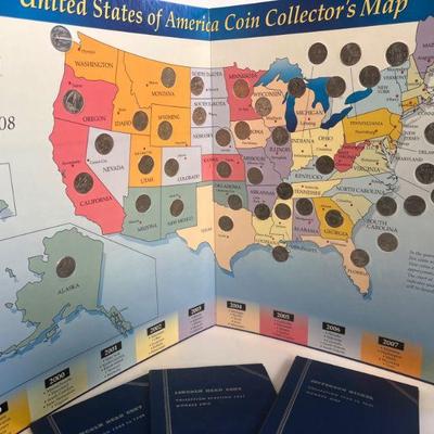 50 States Jumbo Quarter Map & Penny Nickel Books