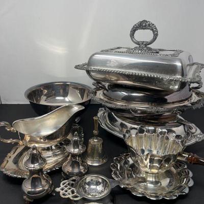Variety of Silverplate Tableware