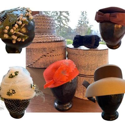 Vintage Ladies Hats & Hat Boxes