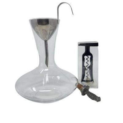 Lot 253 
Red Wine Aerator, Corkscrew, and Pewter Cork