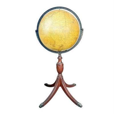 Lot 050-273  
Vintage Floor Standing Globe with Three-Footed Wooden Base
