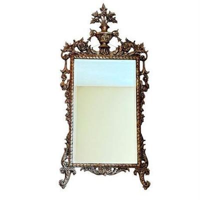 Lot 038   
Vintage Louis XV Style Gilt wood Gold-Toned Wall Mirror