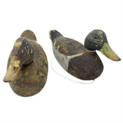 Lot 287   
Antique Balsa Wood Mallard Hunting Decoys, Two (2)
