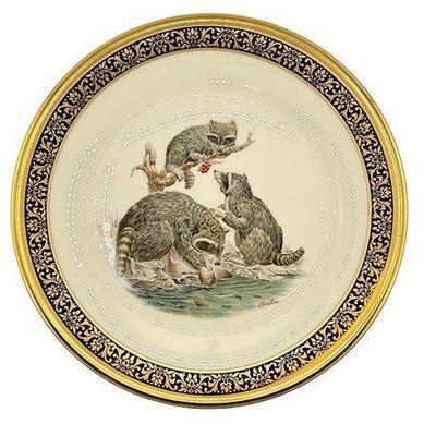 Lot 016-   
Boehm/Lenox, "Raccoons" Woodland Wildlife Ltd. Ed. Plate, 1973