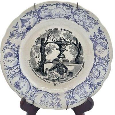 Lot 072   
H B & Co. Choisy Le Roi Plates, Nouvelles Questions, Nine (9) Pieces