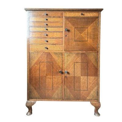 Lot 022-119   
Art Deco-Style Watchmaker/ Jewelers' Solid Wood Cabinet