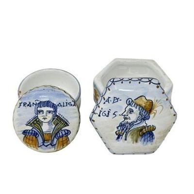 Lot 258-001   
Saca Castelli Signed Ceramic Boxes, Two (2)