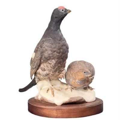 Lot 019-303  
Boehm Black Grouse Tetrao Tetrix Bird Bone Porcelain Figurine Limited Edition