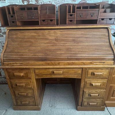 Riverside oak rolltop desk wooden organizers