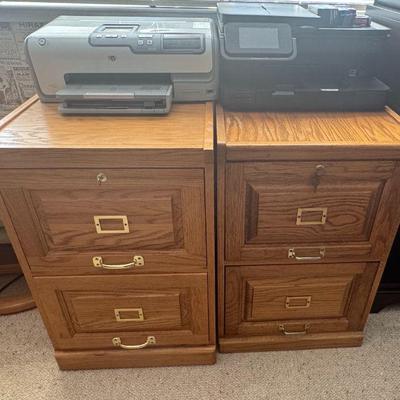 Oak file cabinets printers