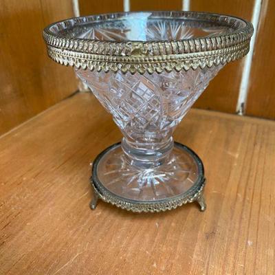 6"tall 5" diameter vintage candy bowl