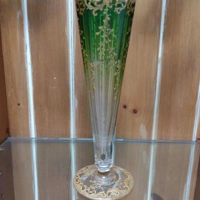 MOSER enameled vase
9.5" tall