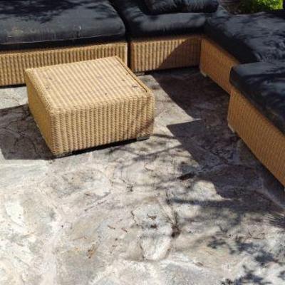 Rattan pation set with cushions