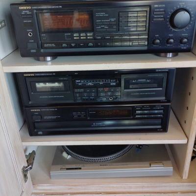 ONKYO  entertainment units.
Technics turntable.