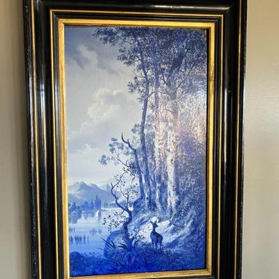 Hand painted on porcelain.
17.5 x 31