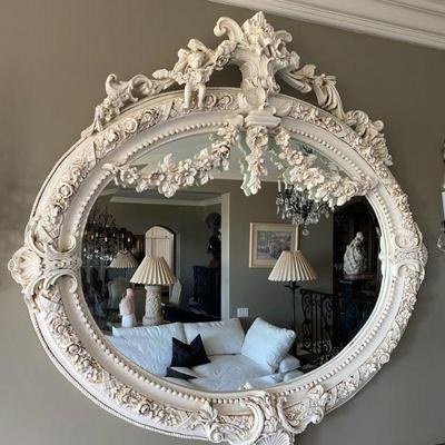 LOUIS XVI influenced wall mirror.
53w x 57" tall