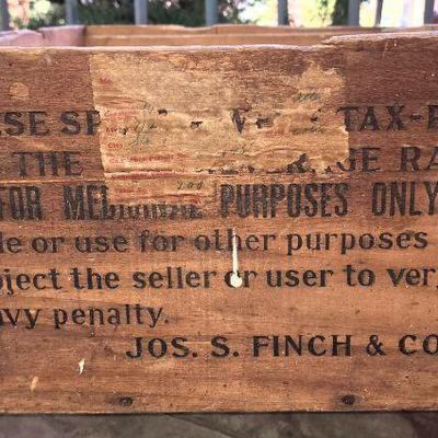 Prohibition Whiskey Crate, very Rare!