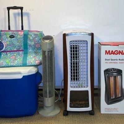 Heating And Cooling - Radiant Heater, Air Purifier, Coleman Cooler, Cynthia Rowley Insulated Tote