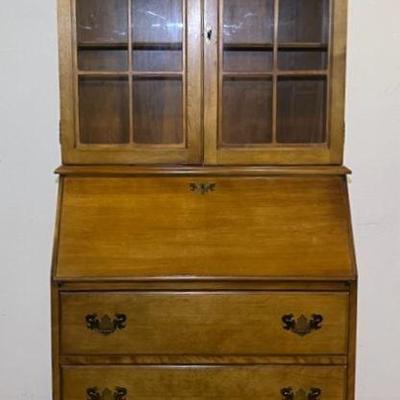 MCM Secretary Desk With Key For Locking Cabinet And Desk