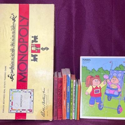 Vintage Books & Games- Charlie Brown, Pogo, The Sad Sack, Playskool 1935-46 Monopoly