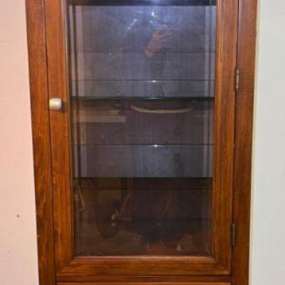 1 Of 2 Glass Door Bookcase / China Cabinet With Lighting