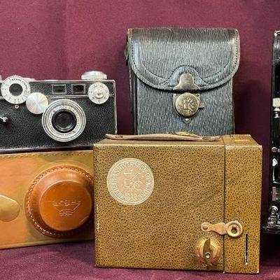 Vintage Kodak Special Model-1 Folding Camera & Case, 30’s Brownie Box And 50mm Coated Cintar