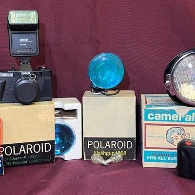 Vintage 35mm Cameras + Photo Equipment - Polaroid, Super 8, Yamasheta