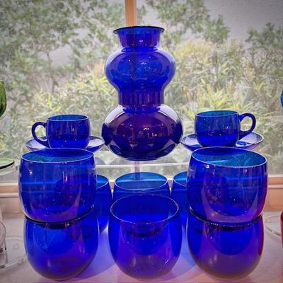 Vintage cobalt blue glass