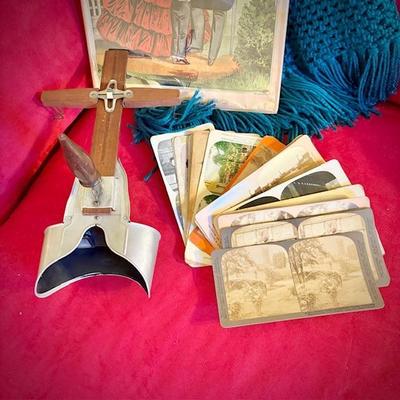 Sale Photo Thumbnail #299: Antique stereoscope viewer and cards