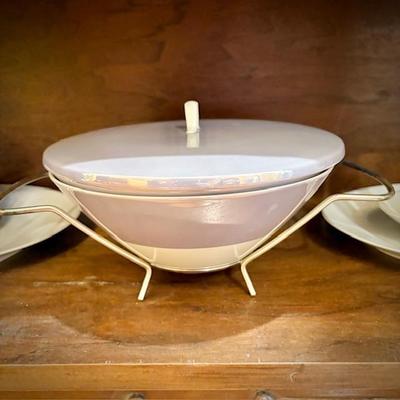 MCM Germany Rosenthal-Continental "Crystalline Blue" china set with white inside, iridescent lavender/blue exterior